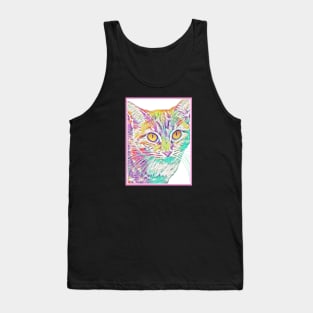 Colourful Kits (pastel kitty w/ pink border) Tank Top